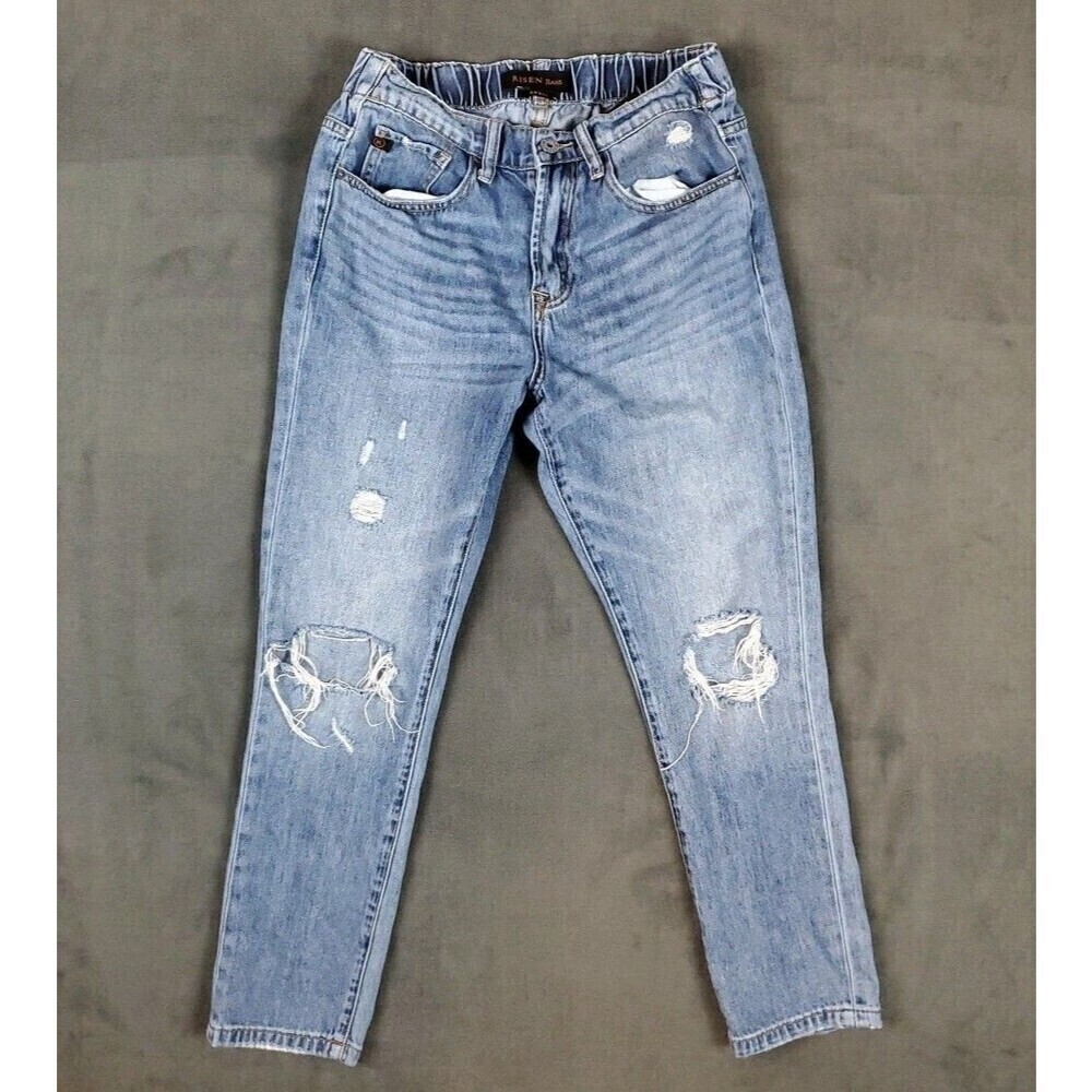 Risen Jeans Womens Small 26x25 Distressed Skinny Mid Rise Denim Los Angeles - Picture 1 of 16